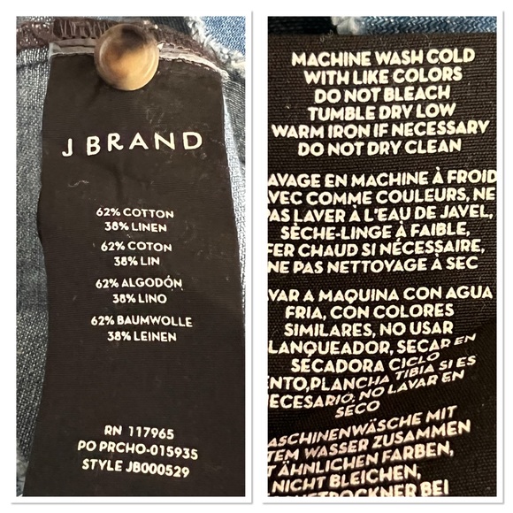 J Brand Carmela Button Front Chambray Dress Belted Cotton Denim Sz S - Picture 11 of 11